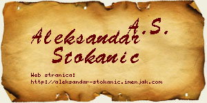 Aleksandar Stokanić vizit kartica